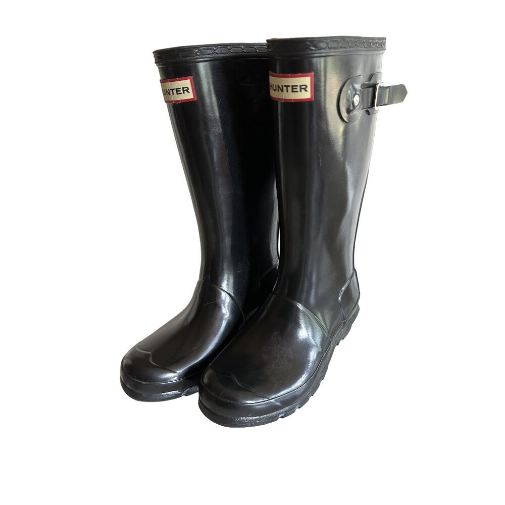Hunter Original Black Rubber Rain Boots Big Kid Size 2‎
